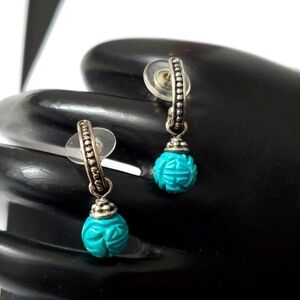 Sterling Silver 925 Turquoise Bead Earrings